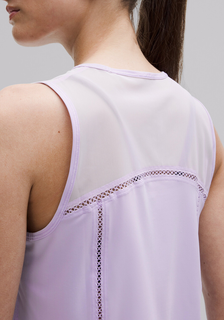 kurzes tanktop mit figurbetonter passform spitzenbesatz