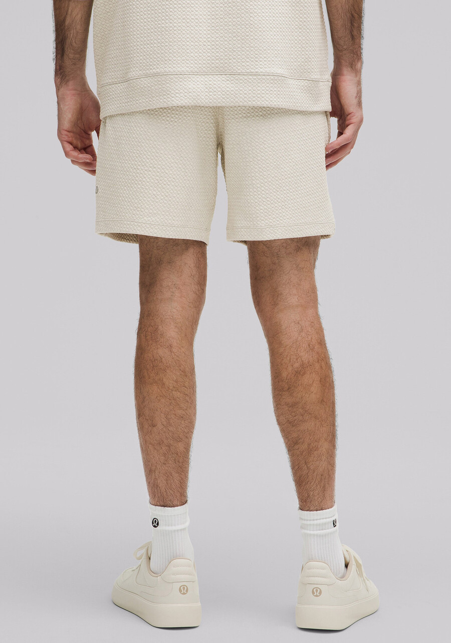 kurze strukturierte baumwollshorts im doppelstrick-look 7 zoll