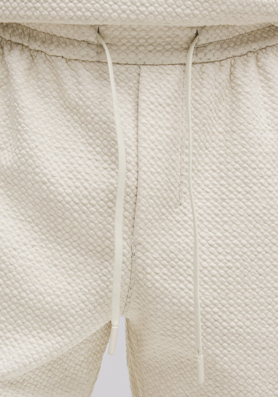 kurze strukturierte baumwollshorts im doppelstrick-look 7 zoll