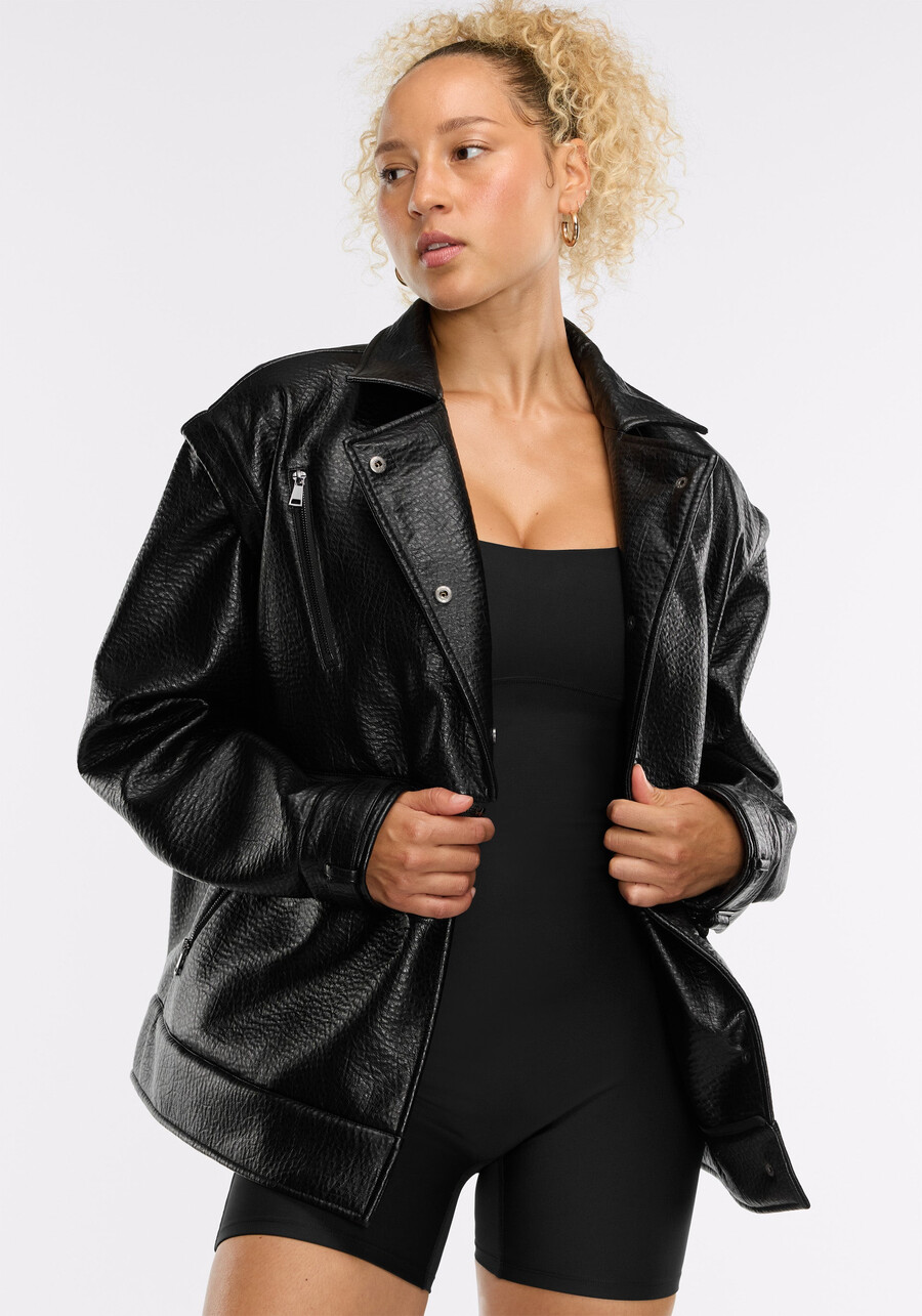 motorradjacke aus kunstleder