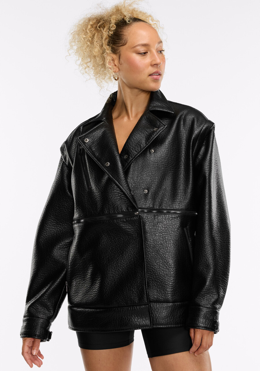 motorradjacke aus kunstleder