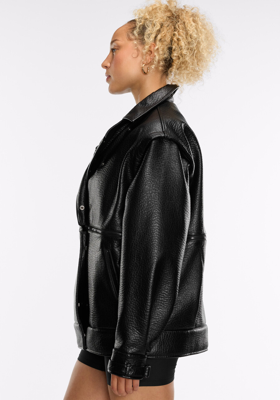 motorradjacke aus kunstleder