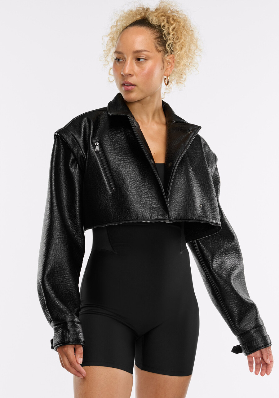 motorradjacke aus kunstleder