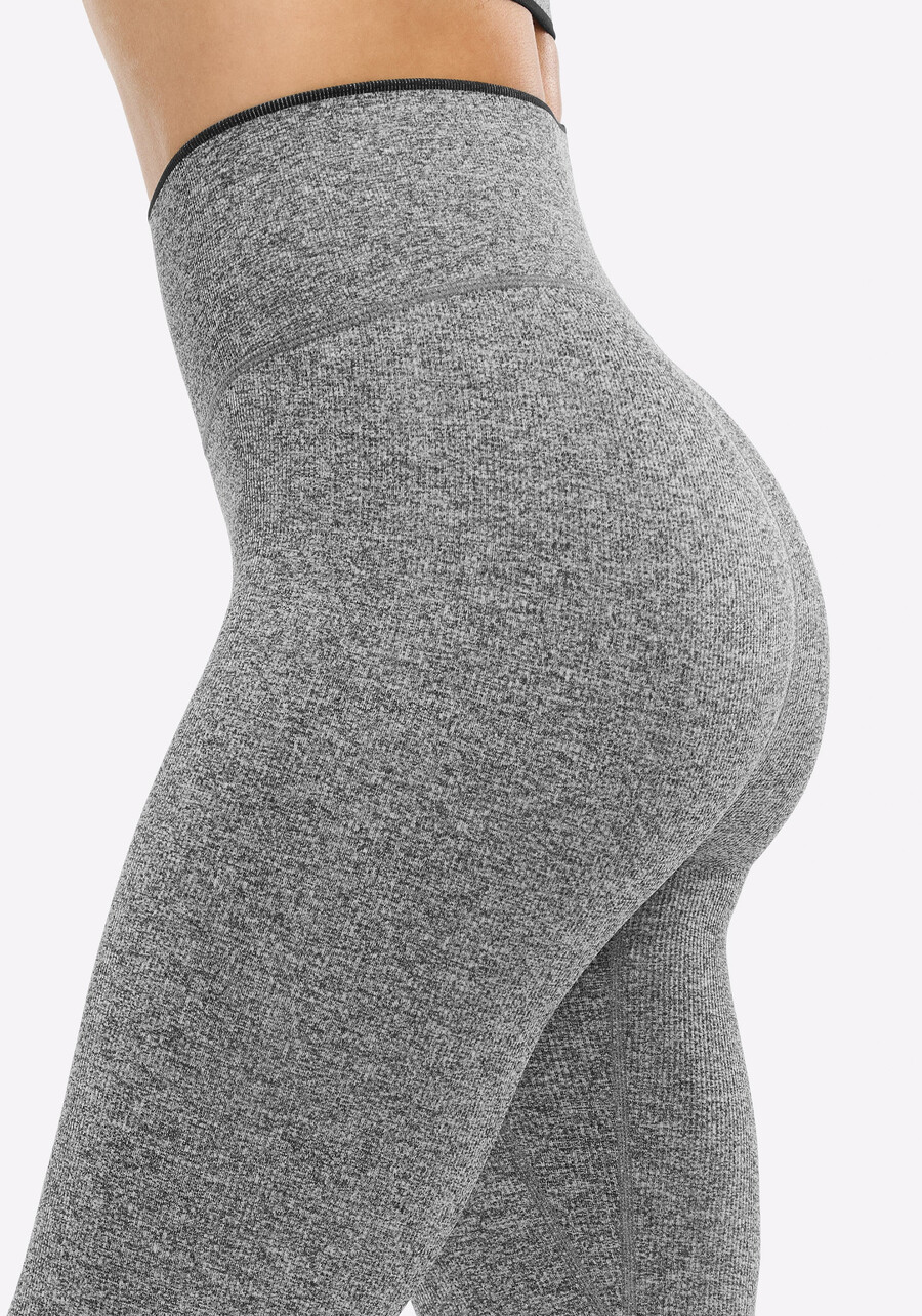 melange micro rib seamless leggings