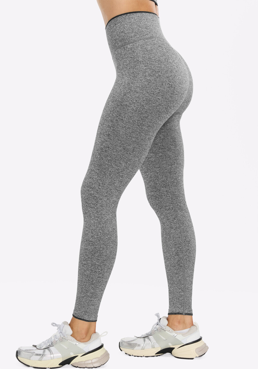melange micro rib seamless leggings