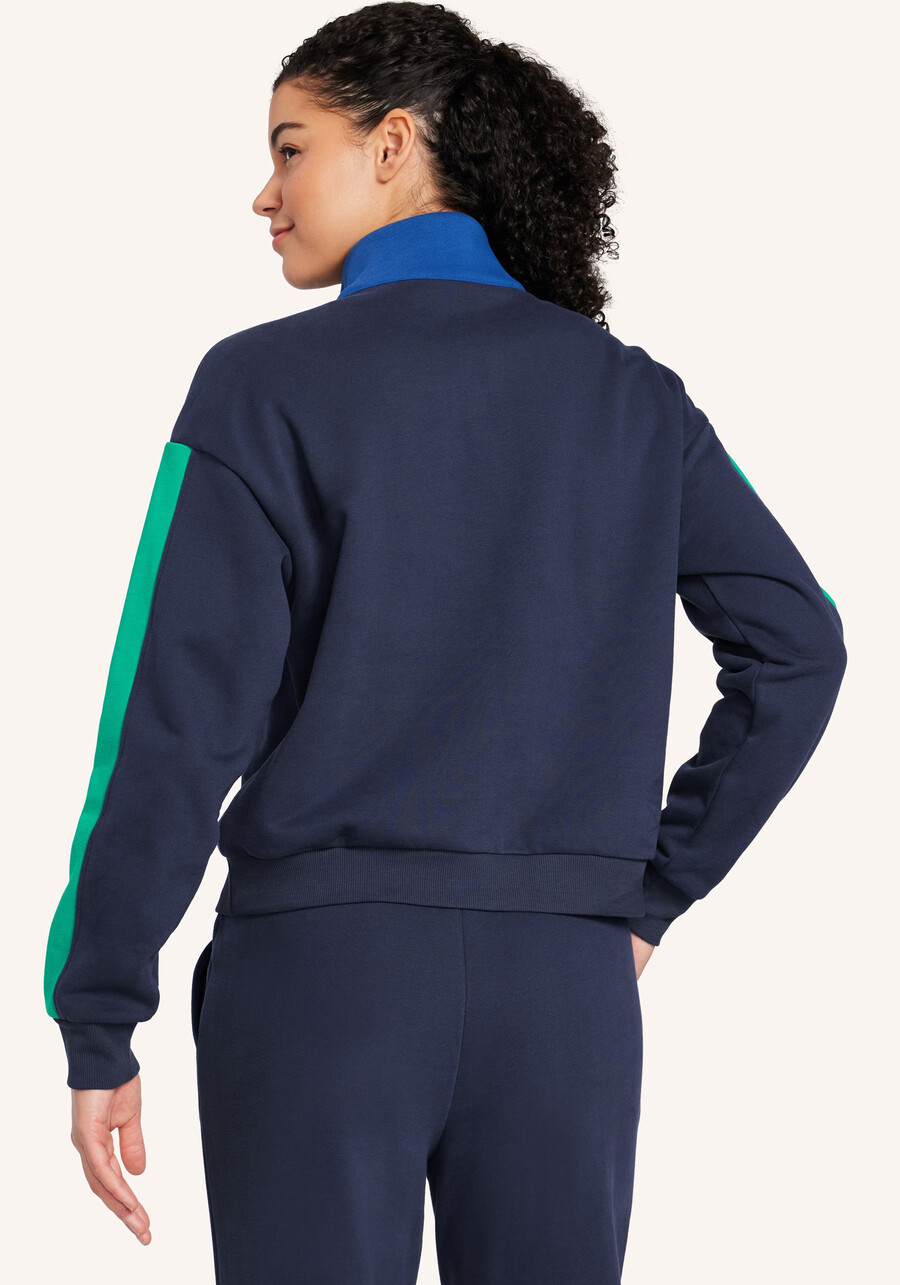 weicher french-terry-pullover mit 14-reißverschluss