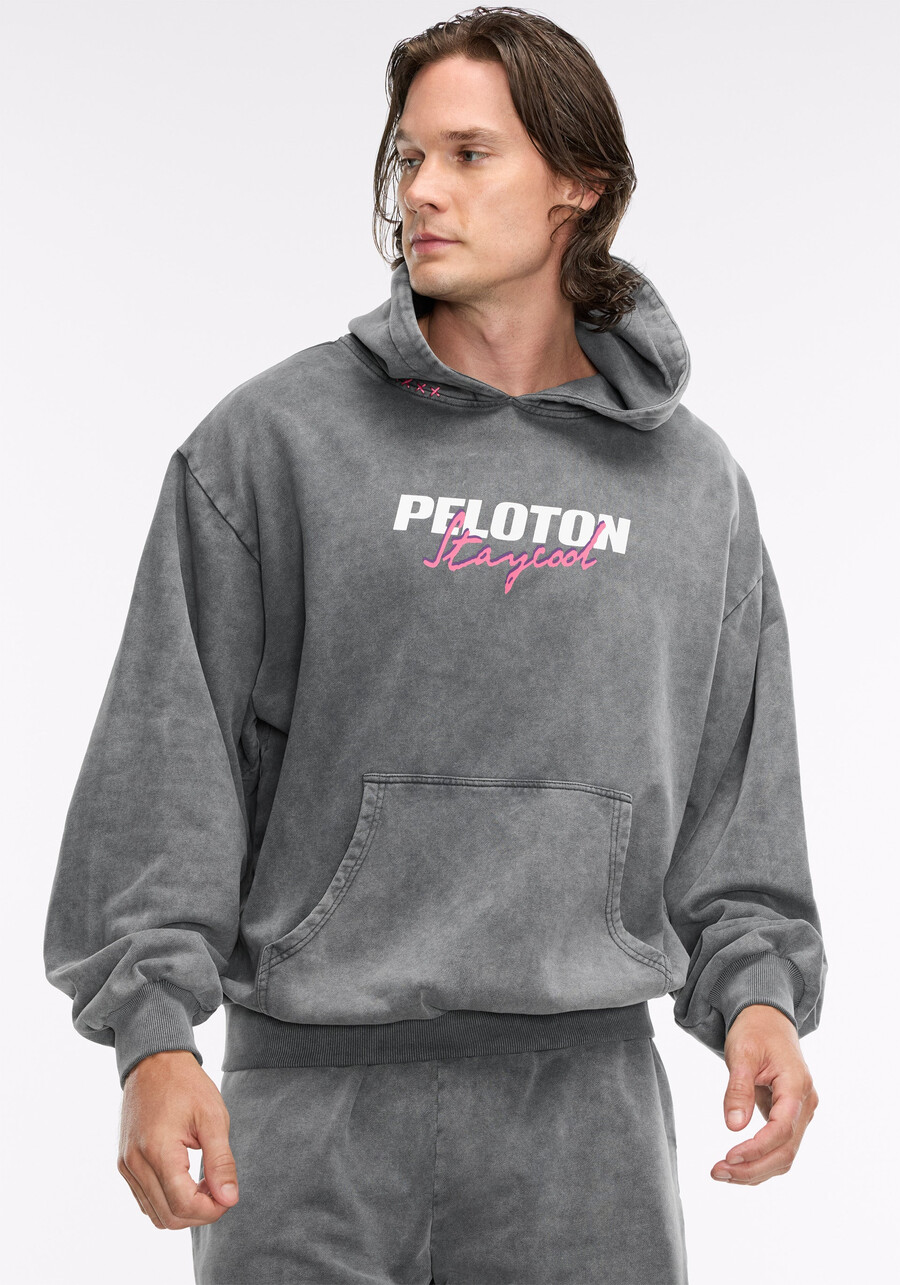peloton x staycool acid wash logo hoodie