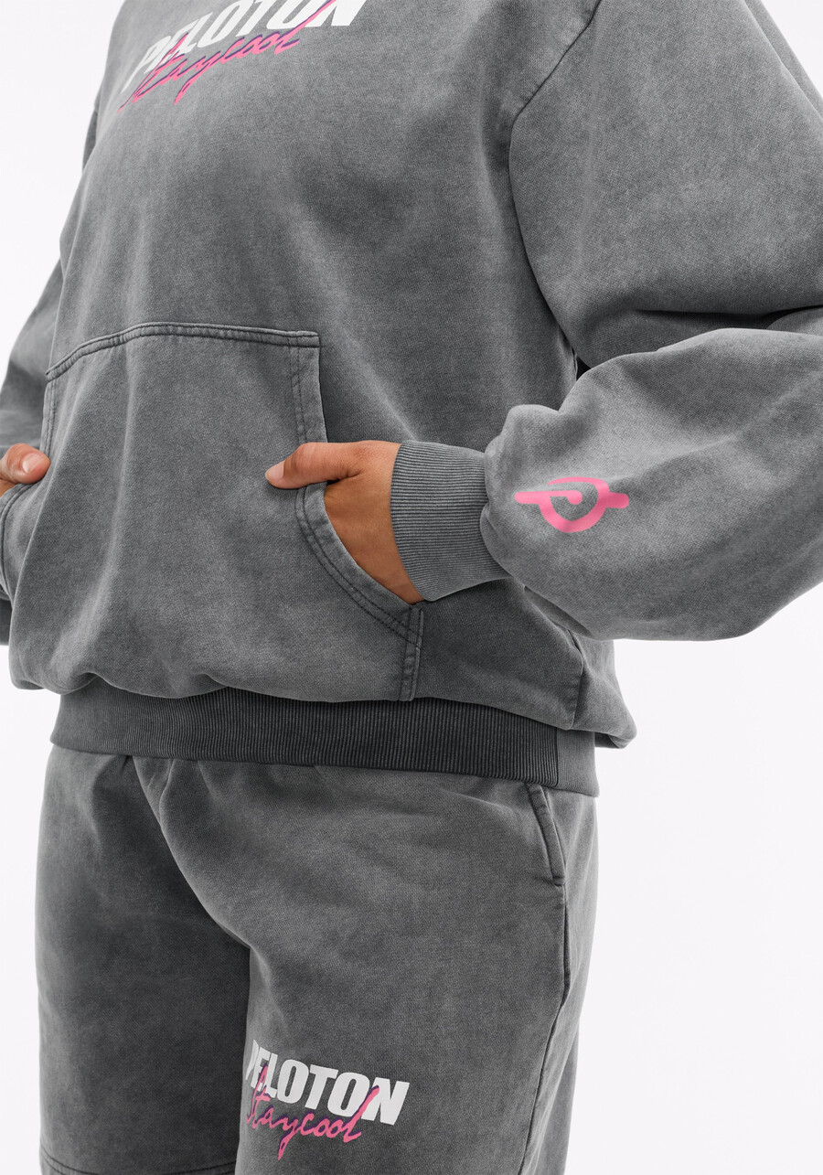 peloton x staycool acid wash logo hoodie