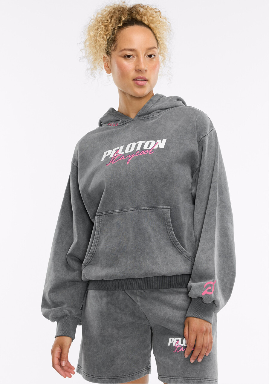 peloton x staycool acid wash logo hoodie